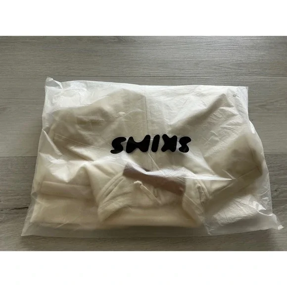 SKIMS Fleece Lounge Fitted Jacket Ecru XS New With Tags - Picture 5 of 8